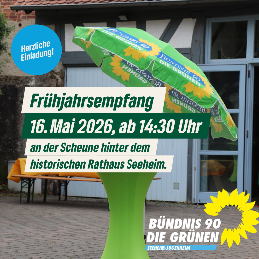 Pressemitteilung: Frühjahrsempfang der Grünen Seeheim‑Jugenheim am 16. Mai 2026 – Bürger:innen willkommen